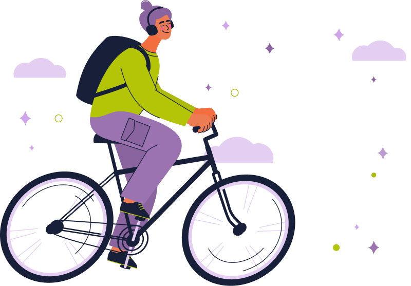 jeune femme faisant du vélo